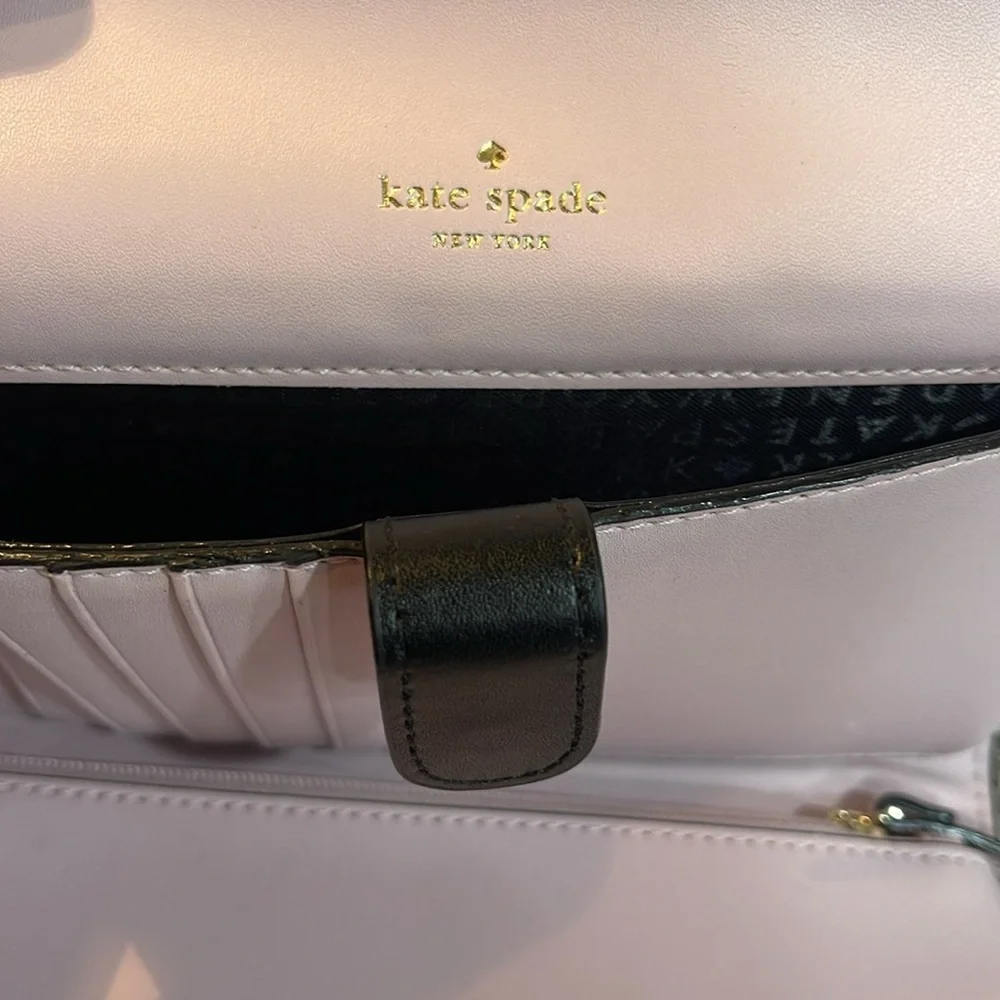 Kate Spade Morgan Flap Black Leather Crossbody Wallet Bag